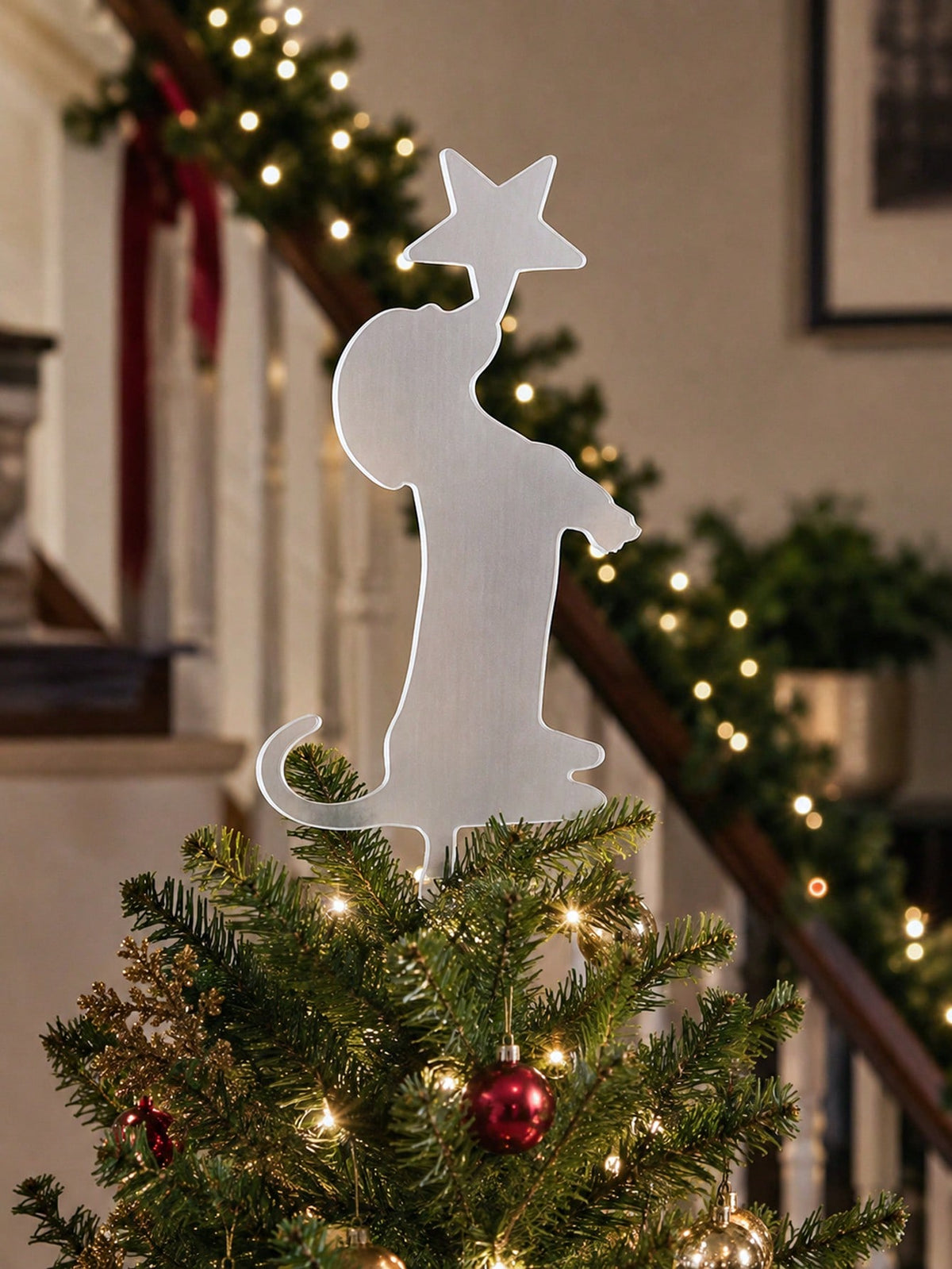 dog silhouette star tree topper - photo 10