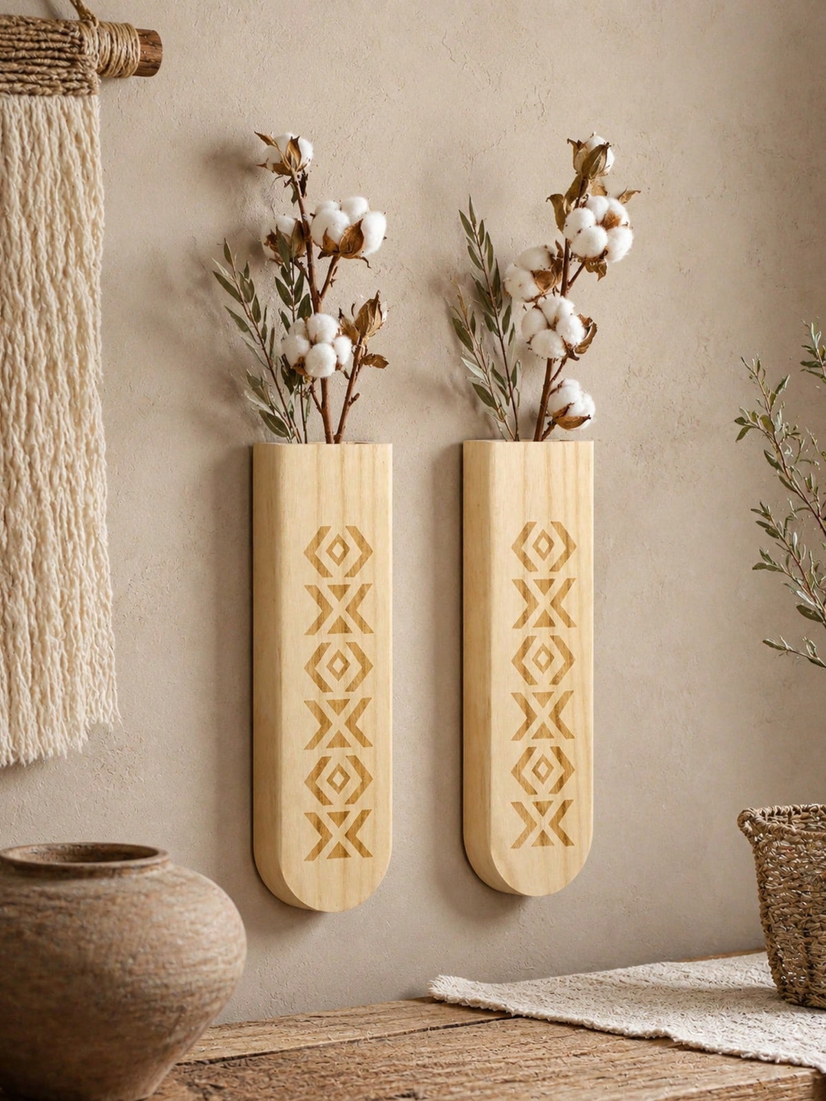 wood wall pocket vase - photo 11