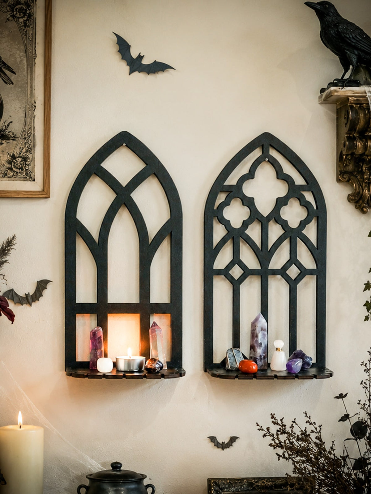 gothic arch window wall shelf - photo 11