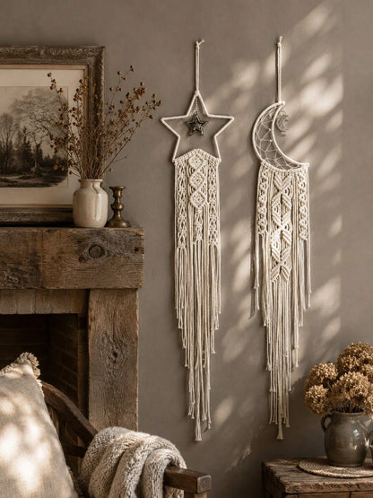 moon star macrame wall hanging - photo 11