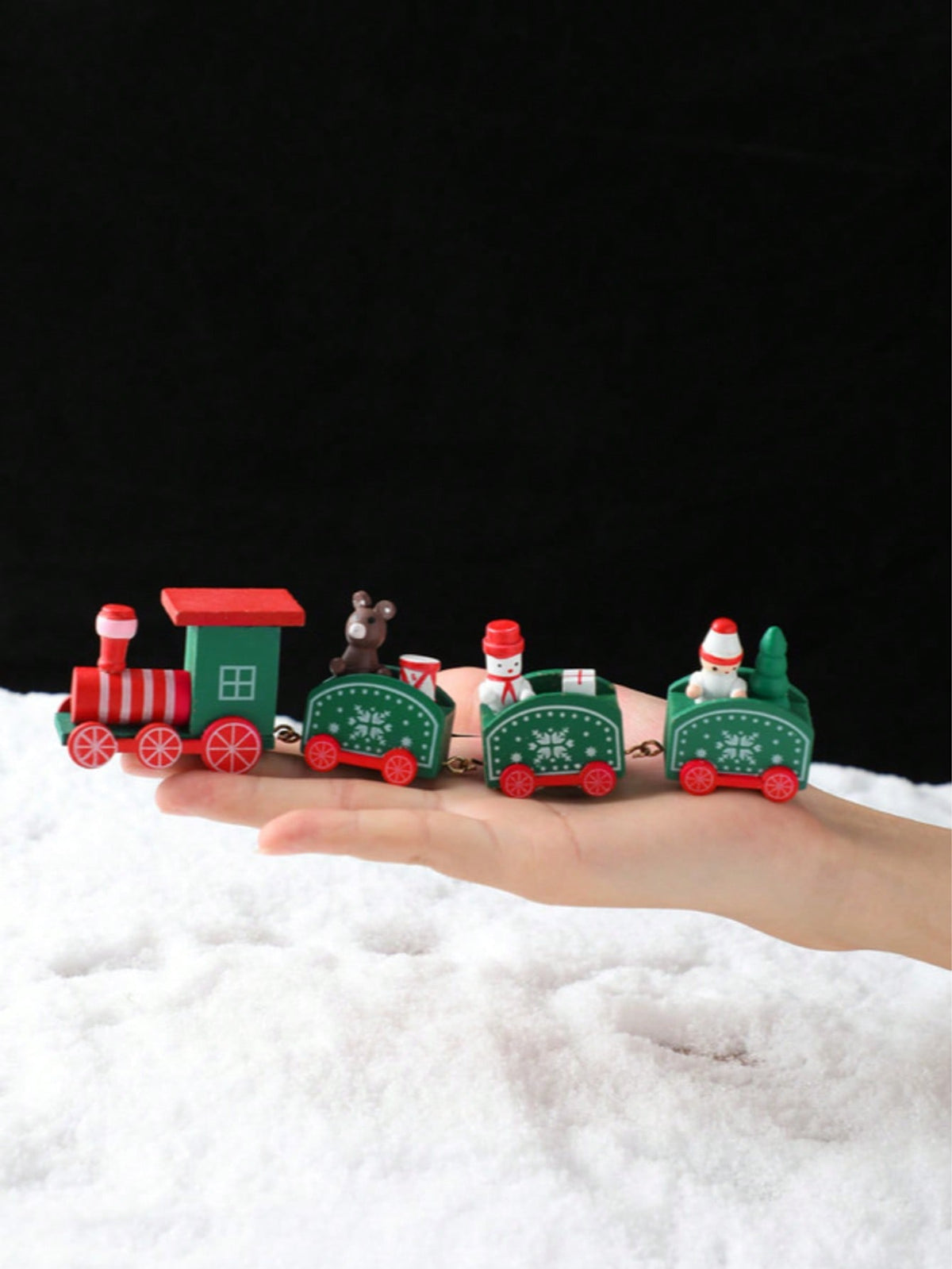 green red Christmas train decor - photo 11