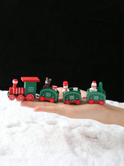 green red Christmas train decor - photo 11