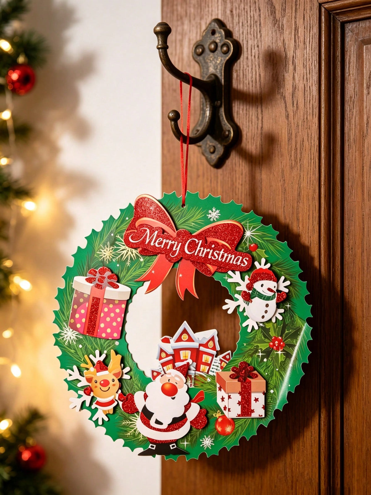 Merry Christmas wreath hanging sign - photo 11