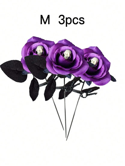purple skull rose artificial flowers - photo 11