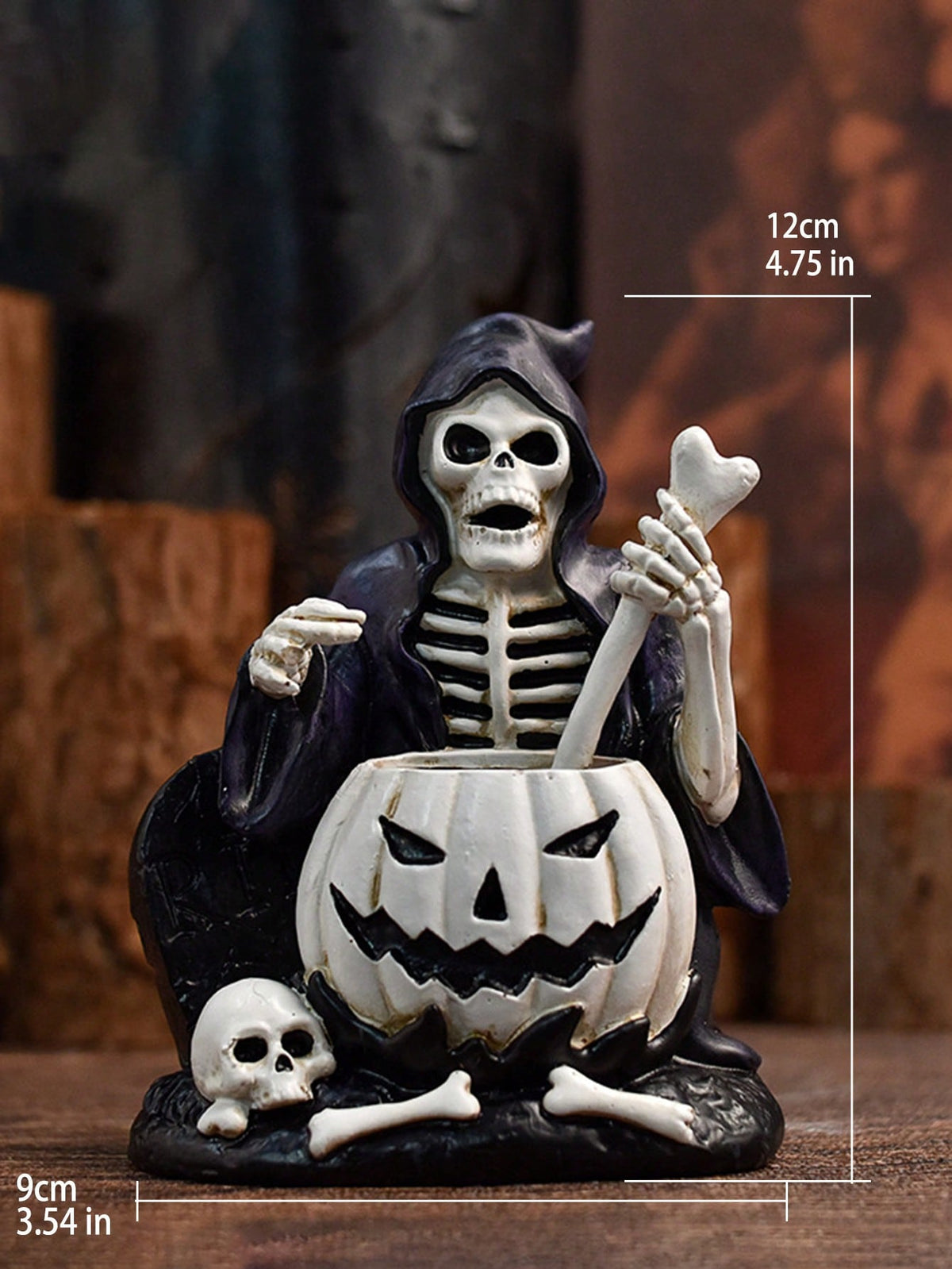 gothic skull skeleton figurines - Skeleton with Pumpkin option