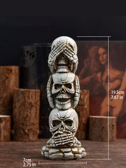 gothic skull skeleton figurines - Stacked Skulls option