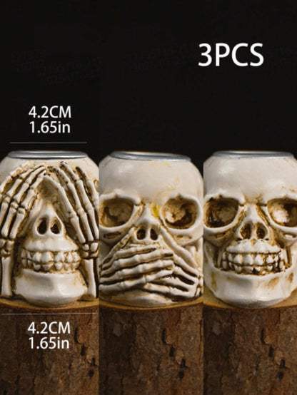 gothic skull skeleton figurines - Mini Skulls (3 pcs) option