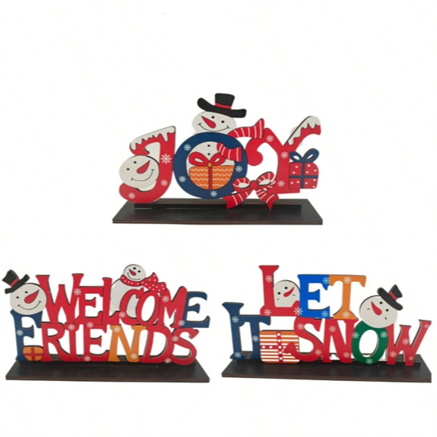 let it snow snowman tabletop sign - Set of 3 option