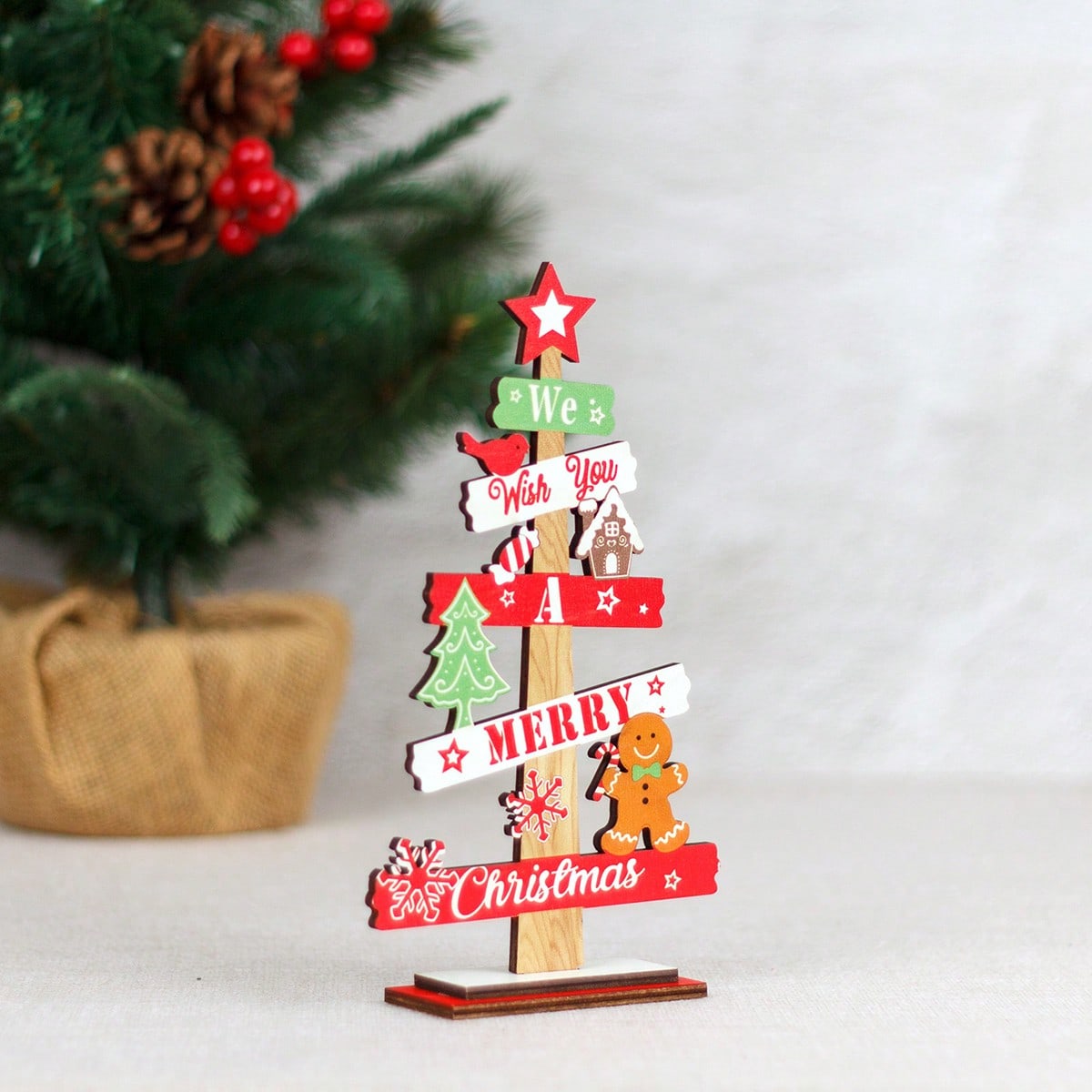 gingerbread tabletop sign - Christmas Tree option