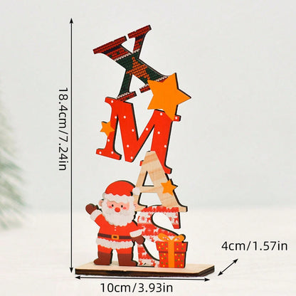 Santa stacked letter tabletop sign - Red / XMAS