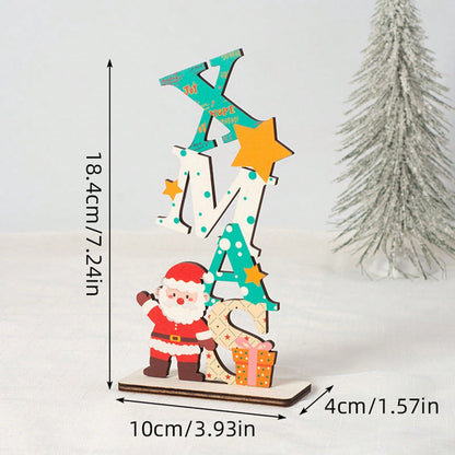 Santa stacked letter tabletop sign - Teal / XMAS