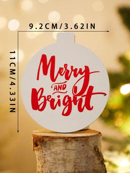 red truck Christmas tabletop sign - Merry & Bright option