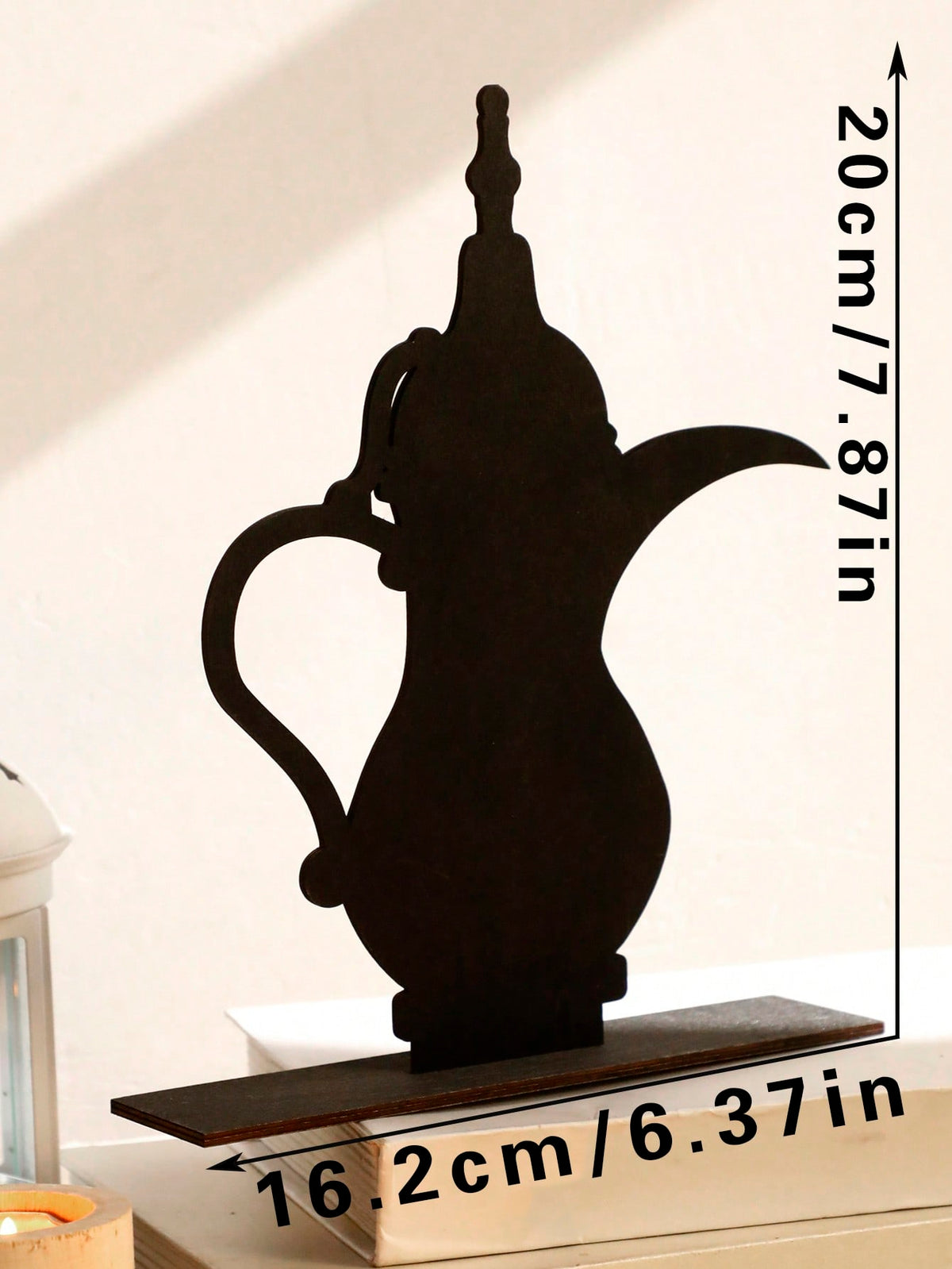 Arabic Dallah coffee pot tabletop decor - Black / Large (20 cm)