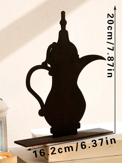 Arabic Dallah coffee pot tabletop decor - Black / Large (20 cm)