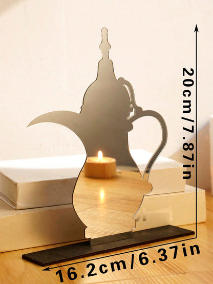 Arabic Dallah coffee pot tabletop decor - Silver Mirror / Large (20 cm)
