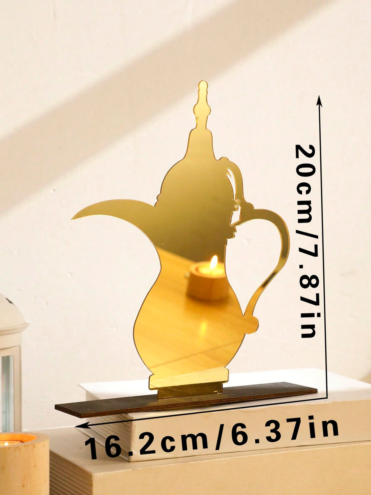 Arabic Dallah coffee pot tabletop decor - Gold Mirror / Large (20 cm)