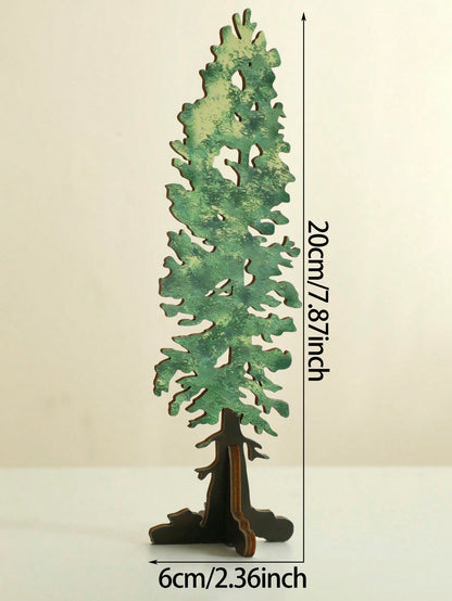 tree tabletop silhouettes - Green / Medium