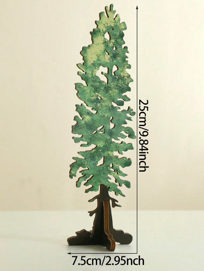 tree tabletop silhouettes - Green / Large