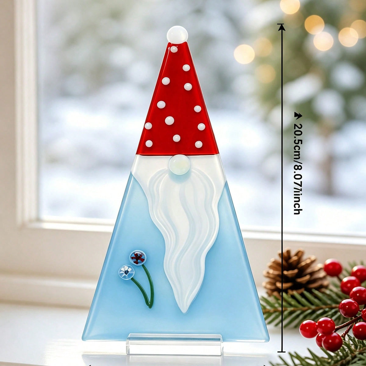 stained glass look Santa tabletop - Gnome option
