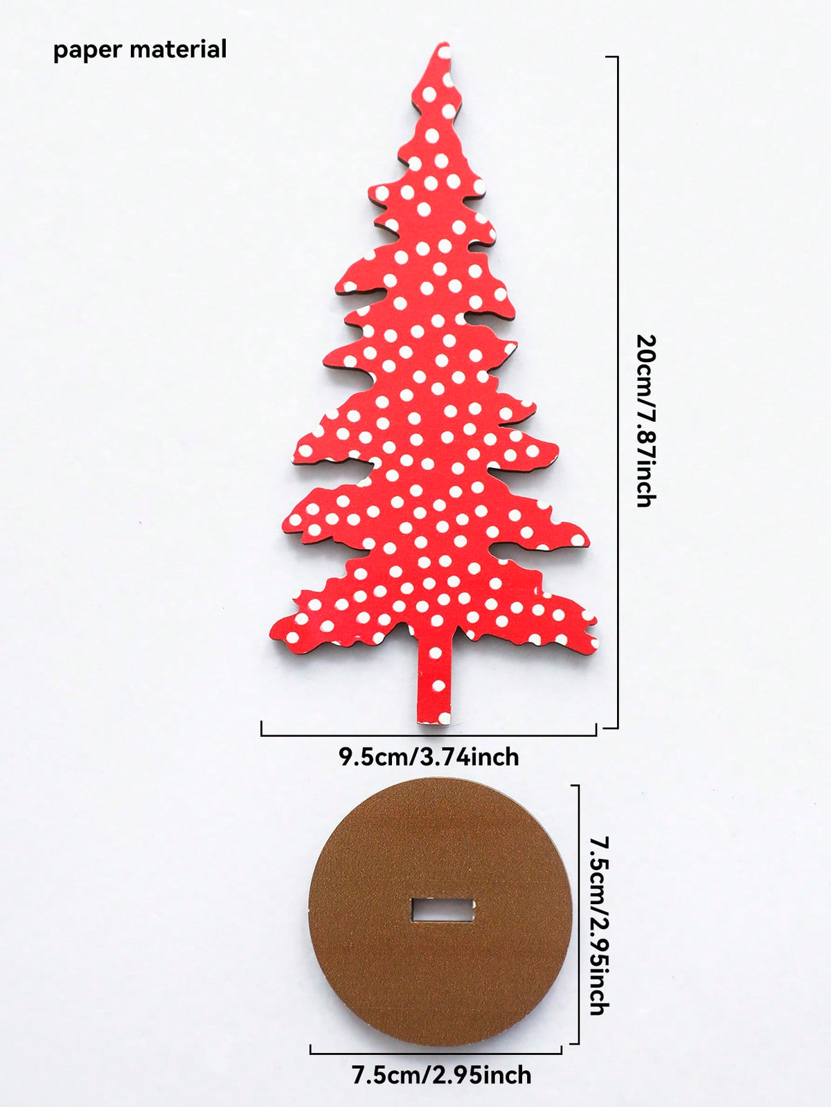 patterned Christmas tree tabletop decor - Red Polka Dot / Large
