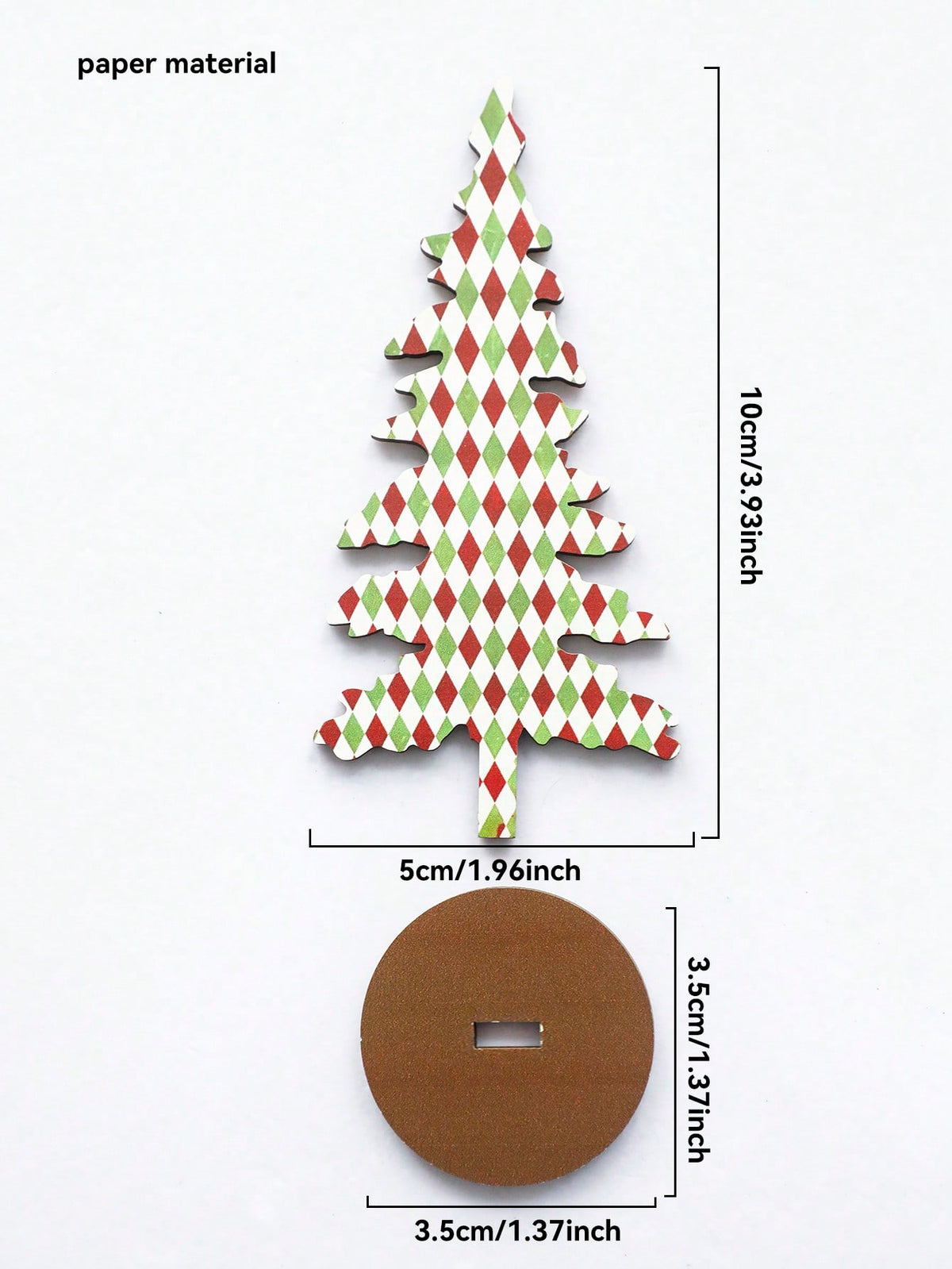 patterned Christmas tree tabletop decor - Harlequin Diamond / Small