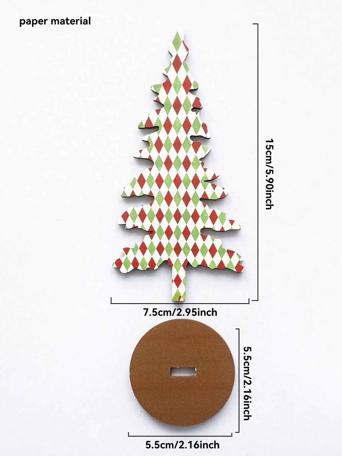 patterned Christmas tree tabletop decor - Harlequin Diamond / Medium