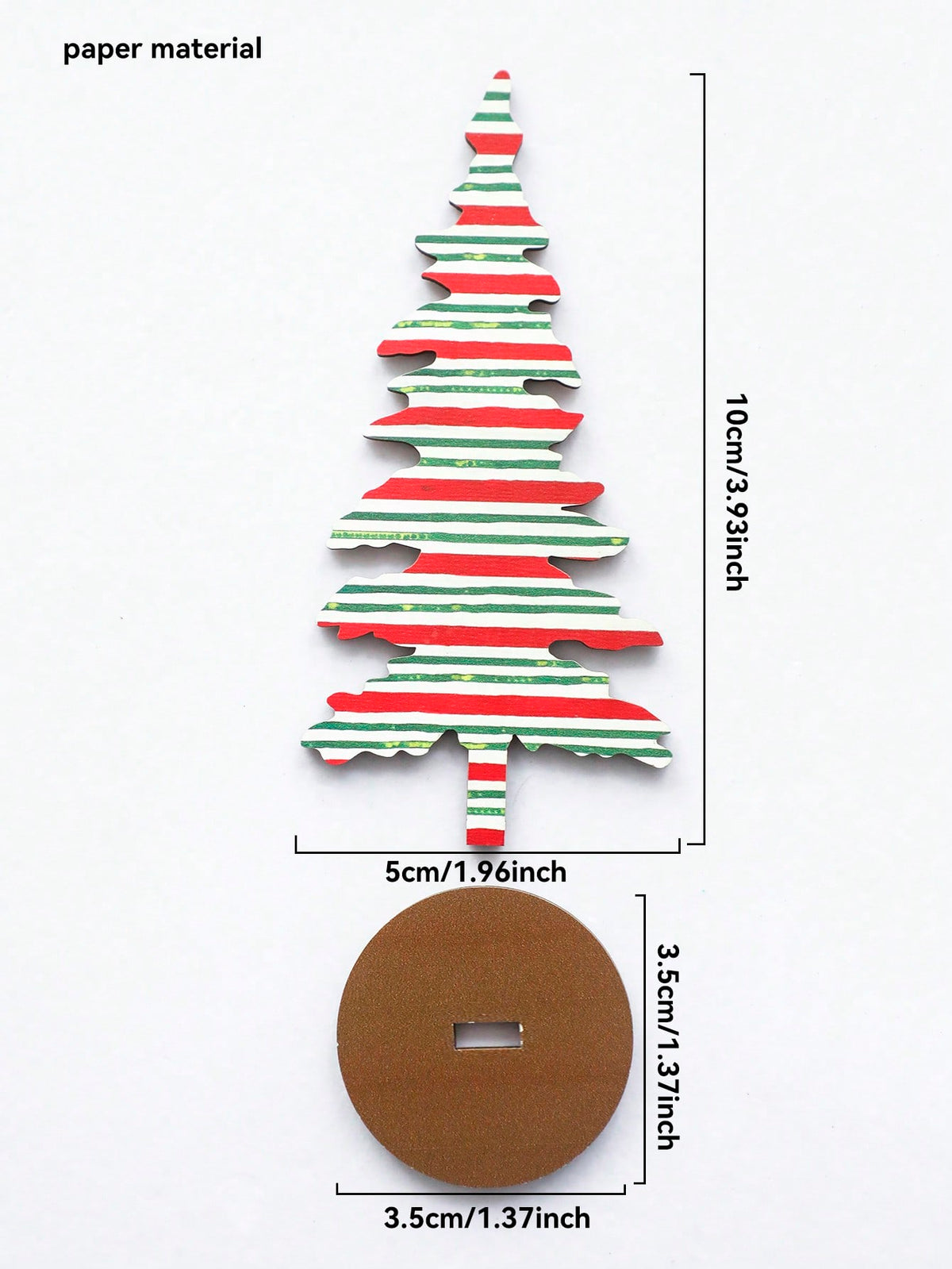 patterned Christmas tree tabletop decor - Candy Stripe / Small