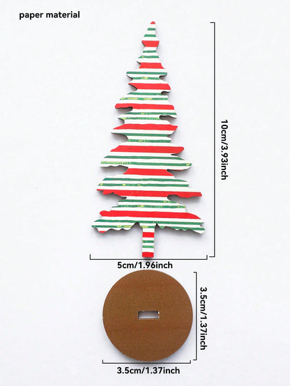 patterned Christmas tree tabletop decor - Candy Stripe / Small
