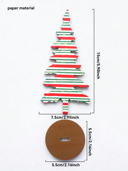 patterned Christmas tree tabletop decor - Candy Stripe / Medium