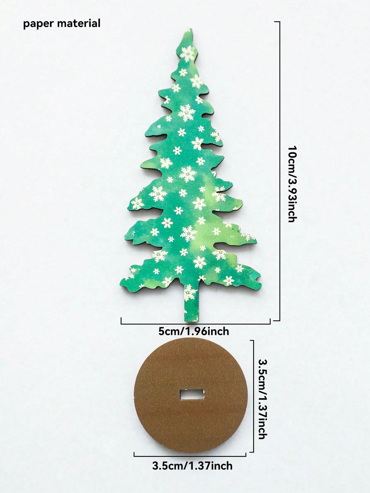 patterned Christmas tree tabletop decor - Snowflake Green / Small