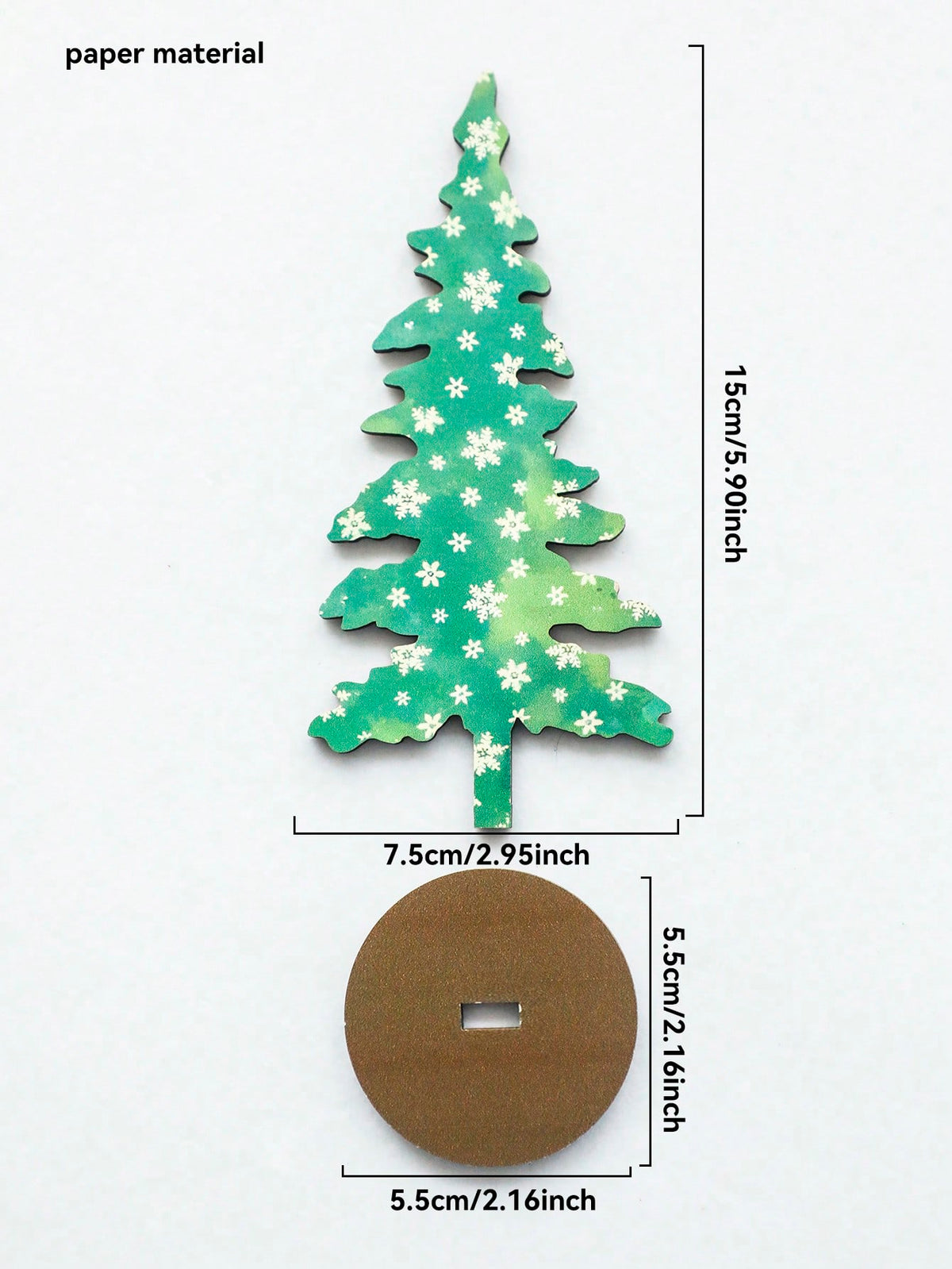 patterned Christmas tree tabletop decor - Snowflake Green / Medium