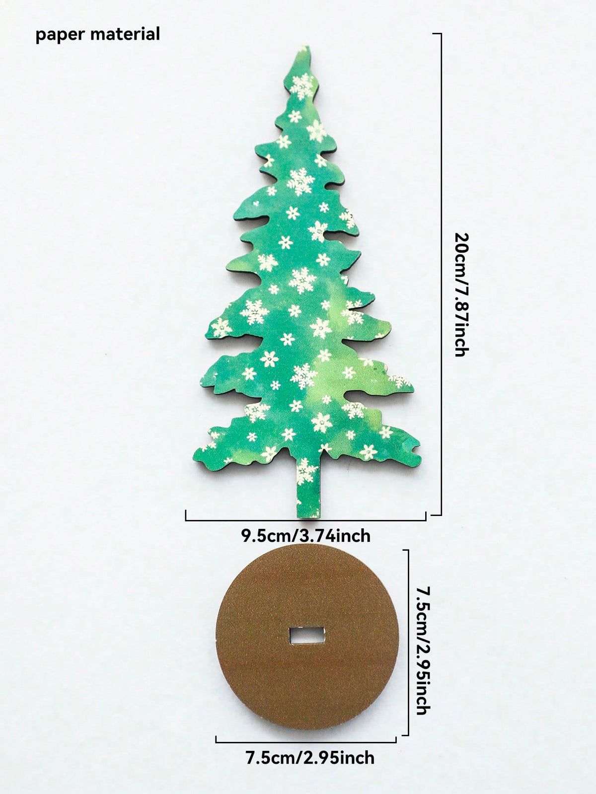 patterned Christmas tree tabletop decor - Snowflake Green / Large