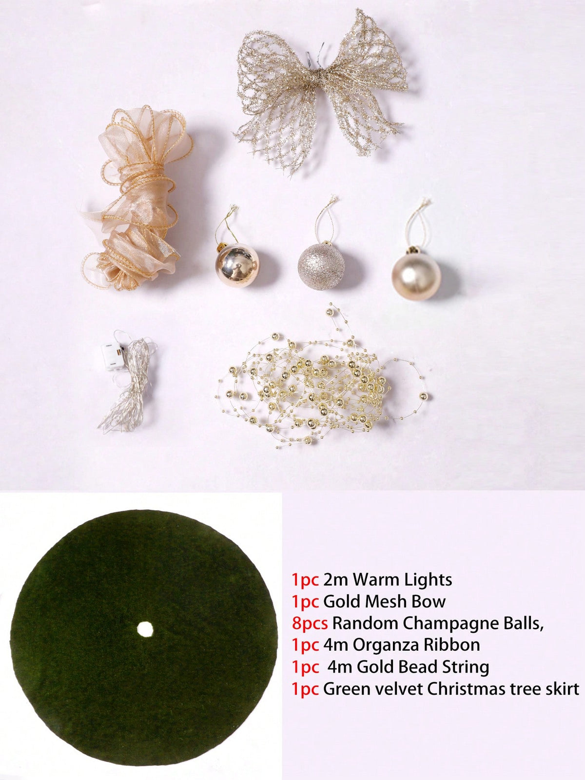 tabletop artificial Christmas tree - Decoration Kit Only option