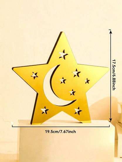 mirror crescent moon and star tabletop decor - Star
