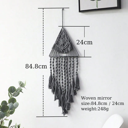 triangle macrame wall hanging - Gray