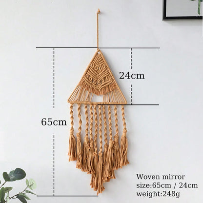 triangle macrame wall hanging - Khaki