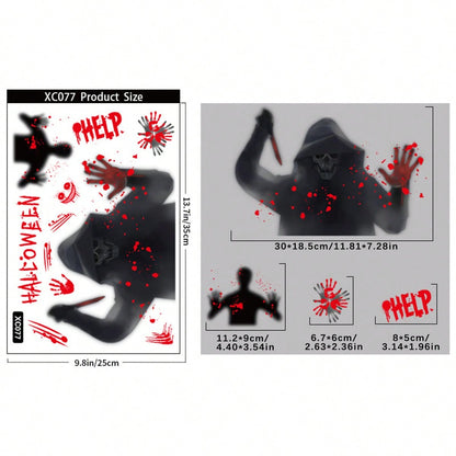 bloody handprint Halloween window clings - Design G option