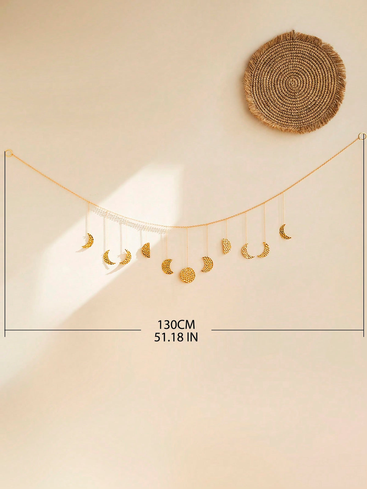 gold moon phase garland - product photo