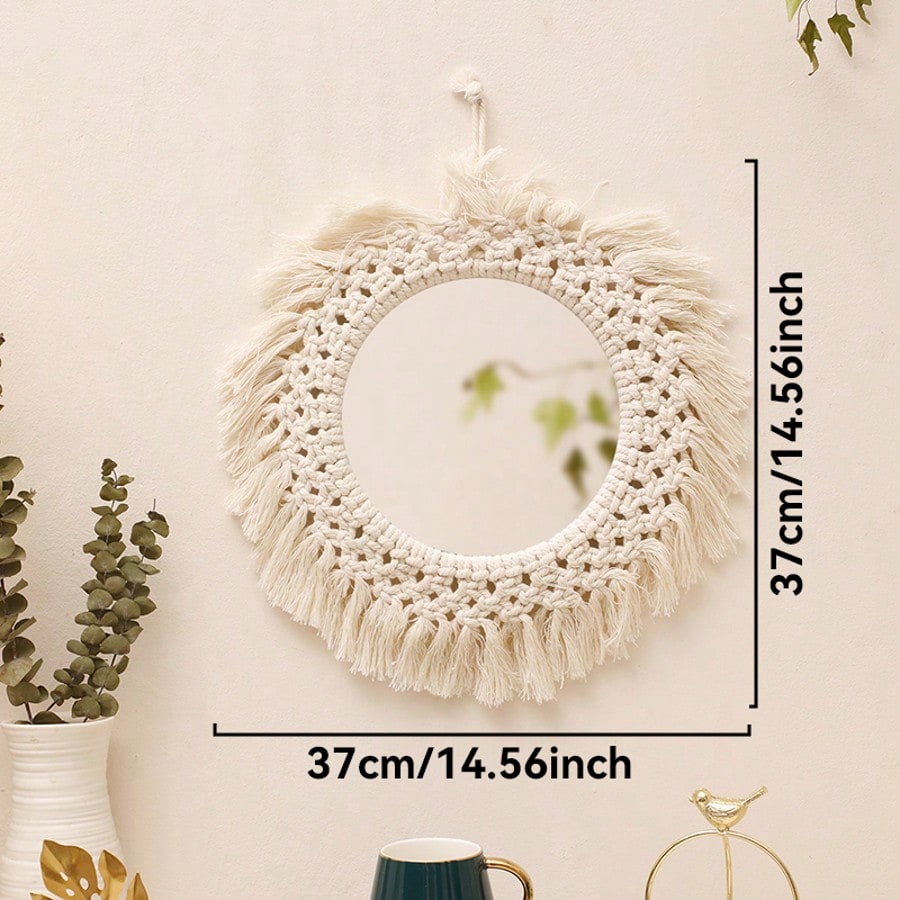 boho macrame round wall decor - product photo