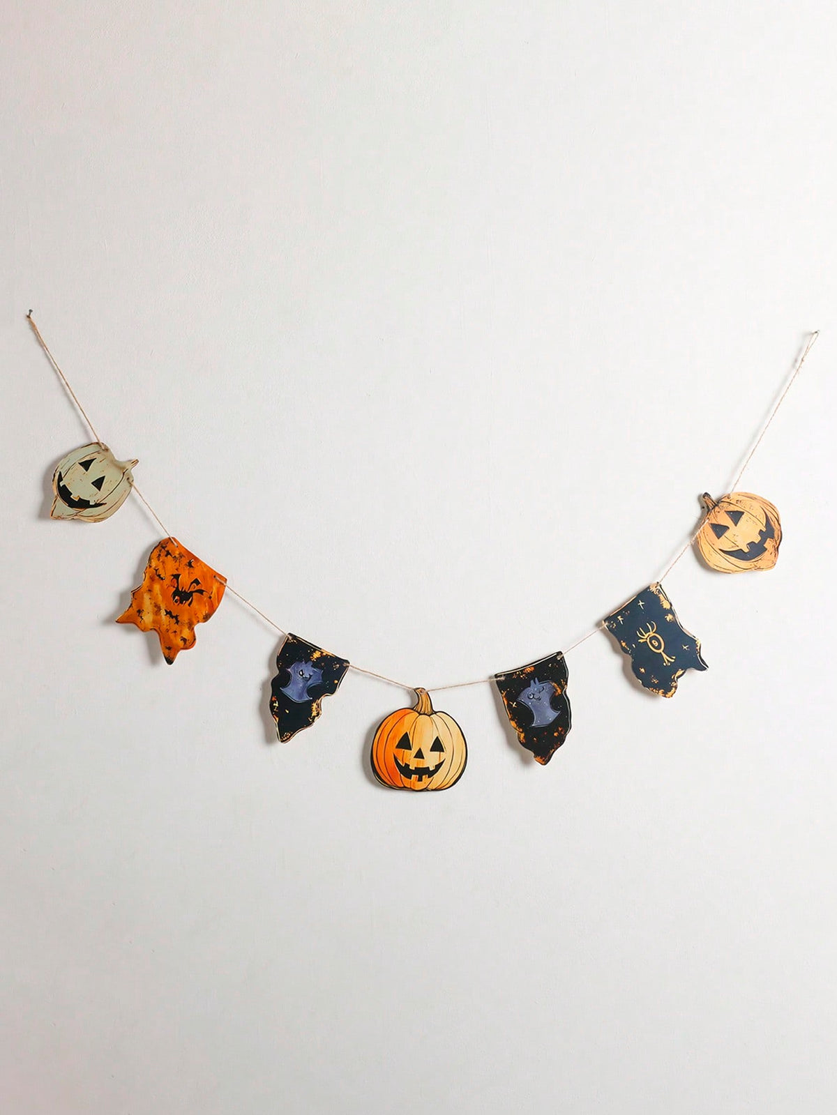 ghost pumpkin moon Halloween banner - Pennant Garland option