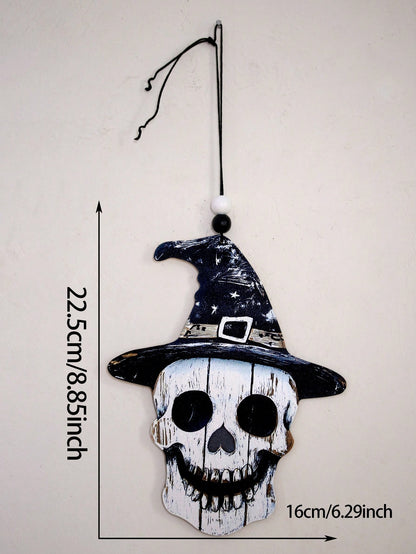 ghost skull hanging ornaments - Skull with Witch Hat option