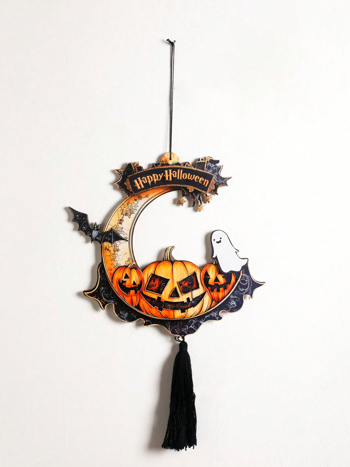 crescent moon pumpkin hanging decor - Moon Hanging option