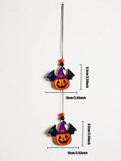 witch hat skull bat hanging decor - Pumpkins option