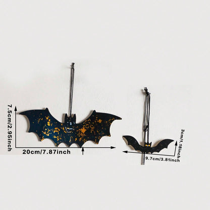 bat moon pumpkin hanging decor - 2 Bats option