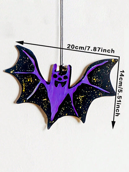 bat moon pumpkin Halloween door sign - Bat option