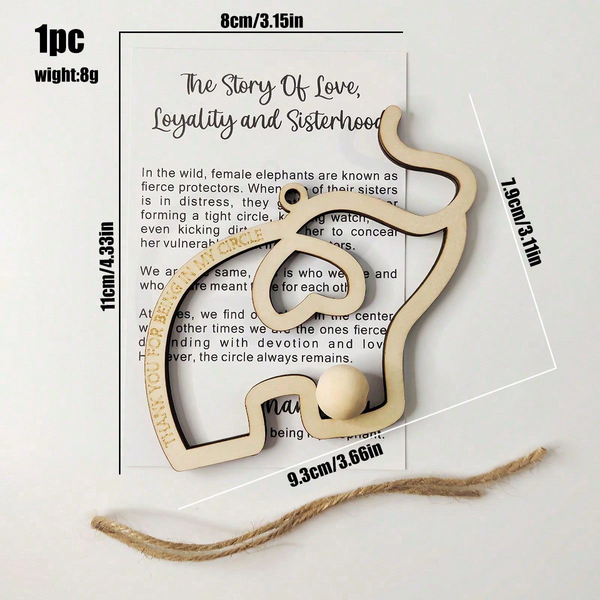 elephant sisterhood ornament - Elephant with Story Card option