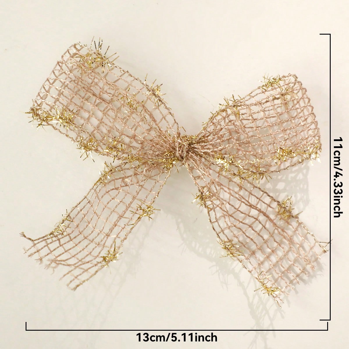 glitter mesh wine glass bows - Gold / 1 Piece