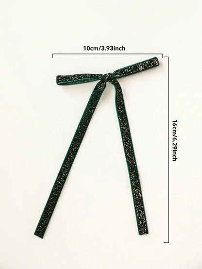 velvet wine glass bows - Green / 1 Piece
