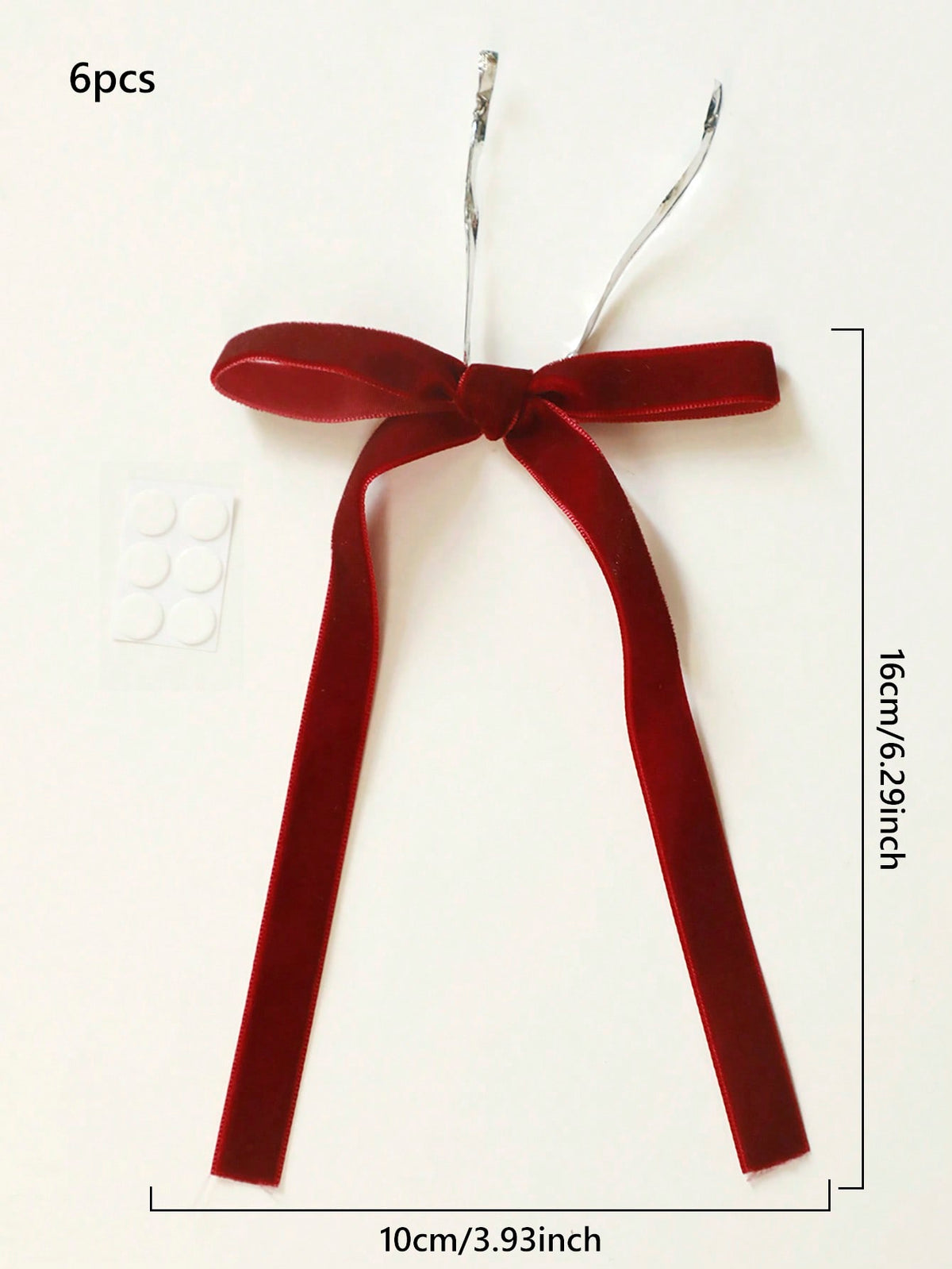 velvet wine glass bows - Burgundy / 6 Pieces