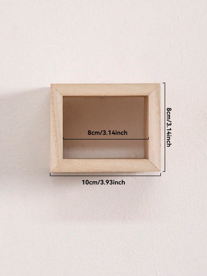 square wood shadow box shelf - 10 x 8 cm option